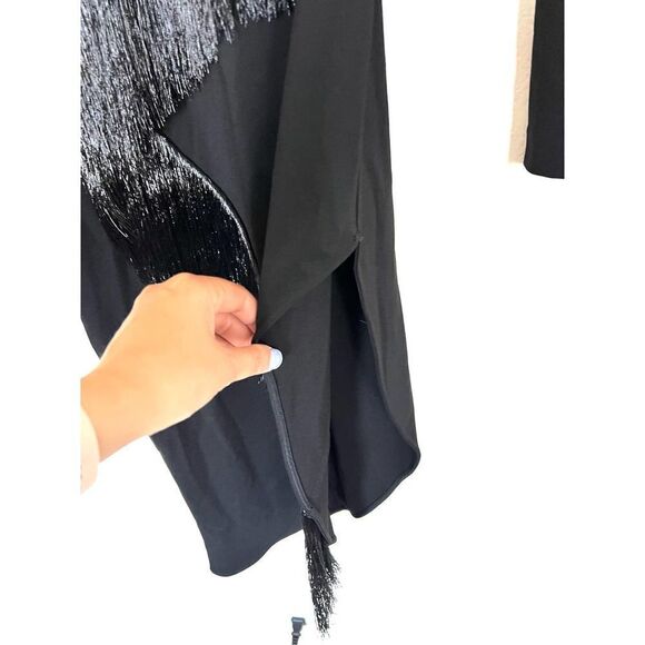 The Attico panelled long-sleeved midi dress black IT44 US8 - Picture 9 of 13